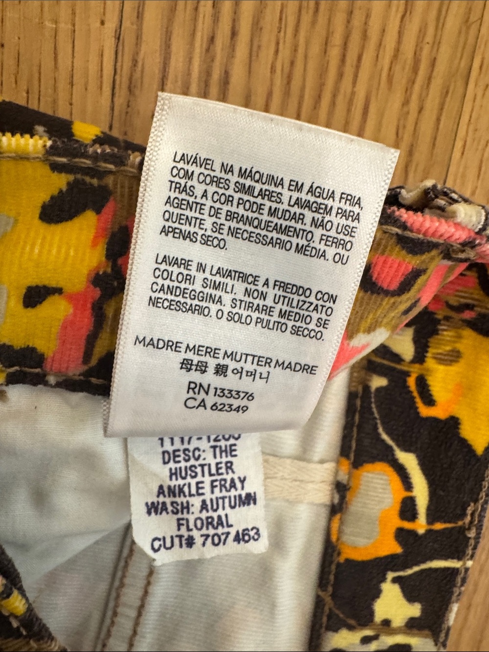MOTHER The Hustler Ankle Fray Hopscotch pant- sz 25 - Picture 4 of 4